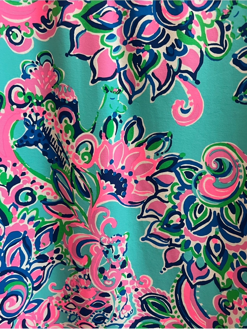 Lilly Pulitzer Aqua & Pink Floral V-Neck Coverup - Picture 3 of 4